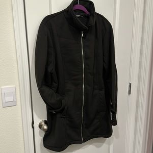 SHEIN Curve Black Cozy Front Zipper Jacket - Soft & Light Size 4XL